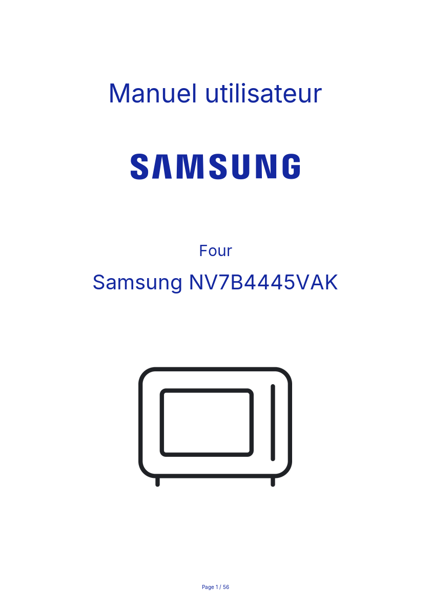 Page n°1 - Manuel utilisateur Samsung NV7B4445VAK