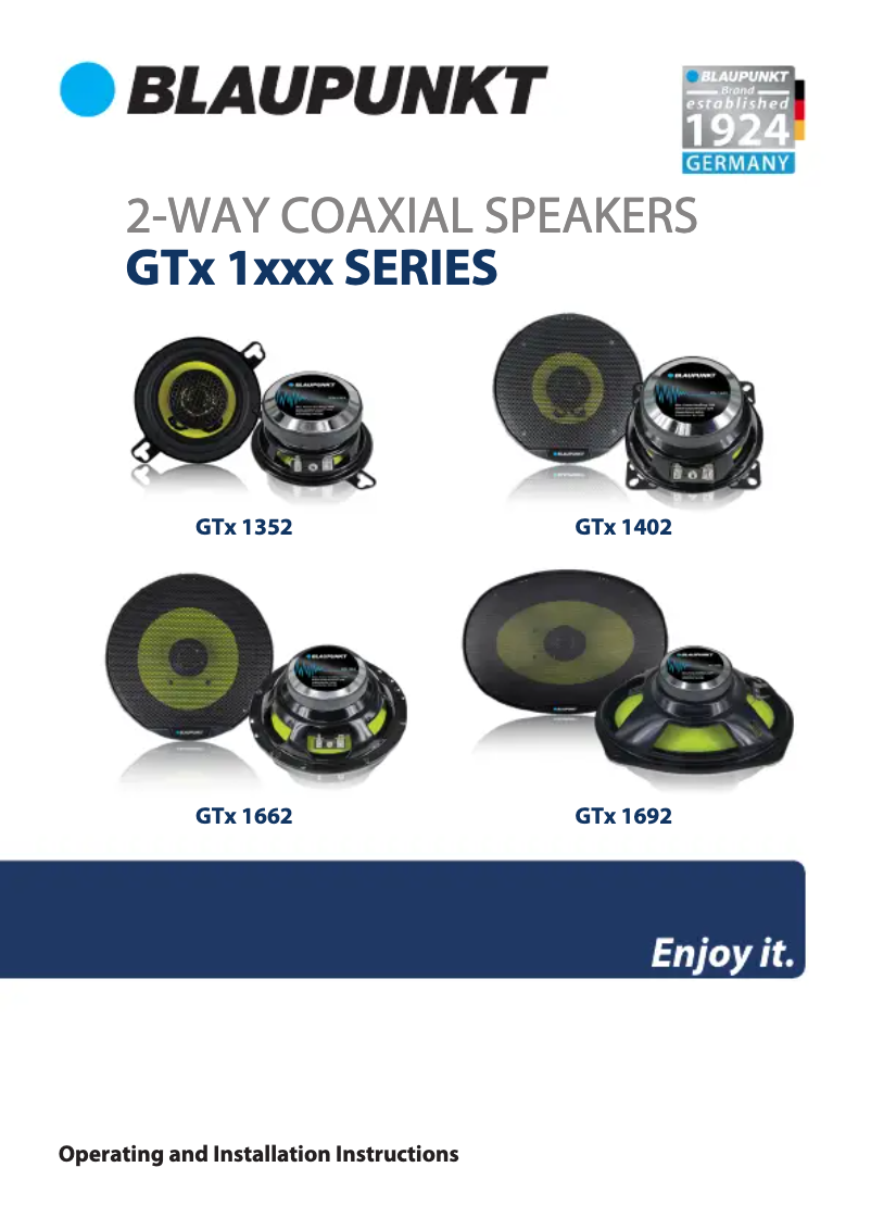 Página 1 del manual Manual de usuario Blaupunkt GTx 2652