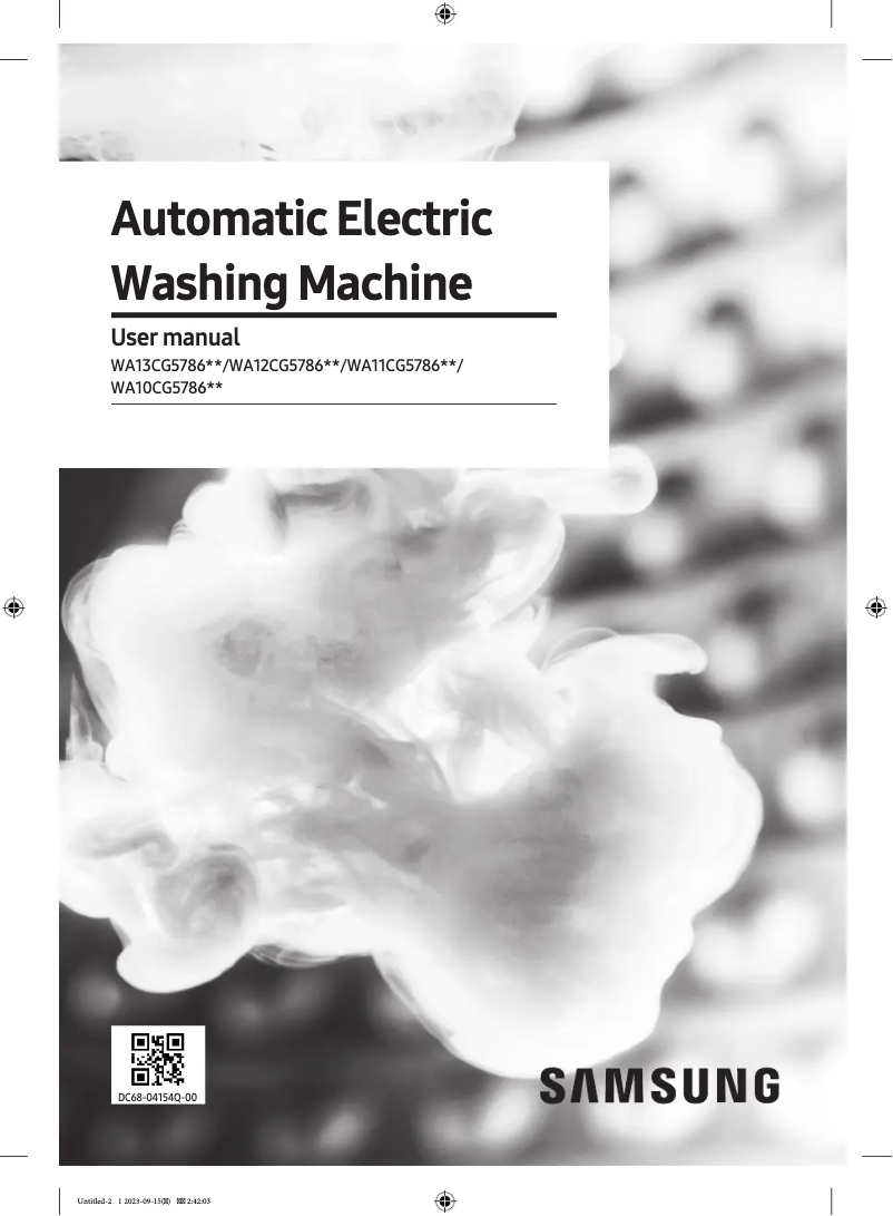 Page 1 de la notice Manuel utilisateur Samsung WA10CG5786BY
