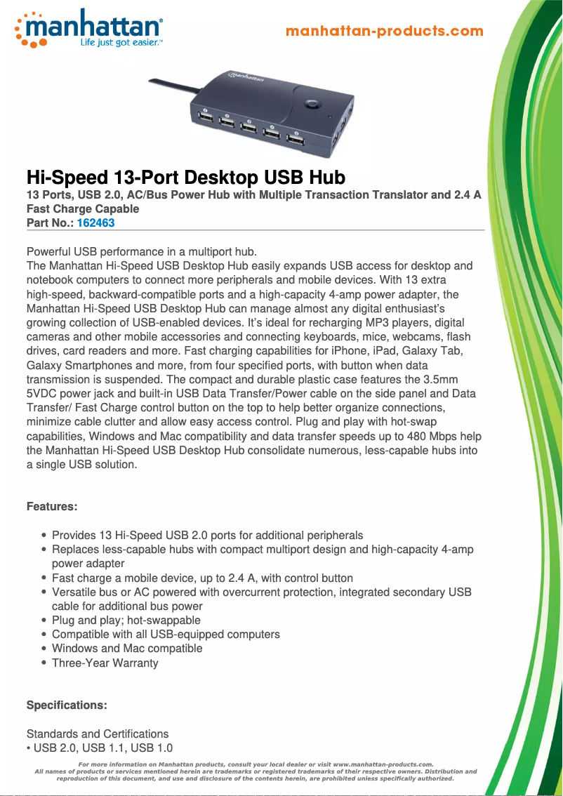 Page n°1 - Manuel utilisateur Manhattan 162463