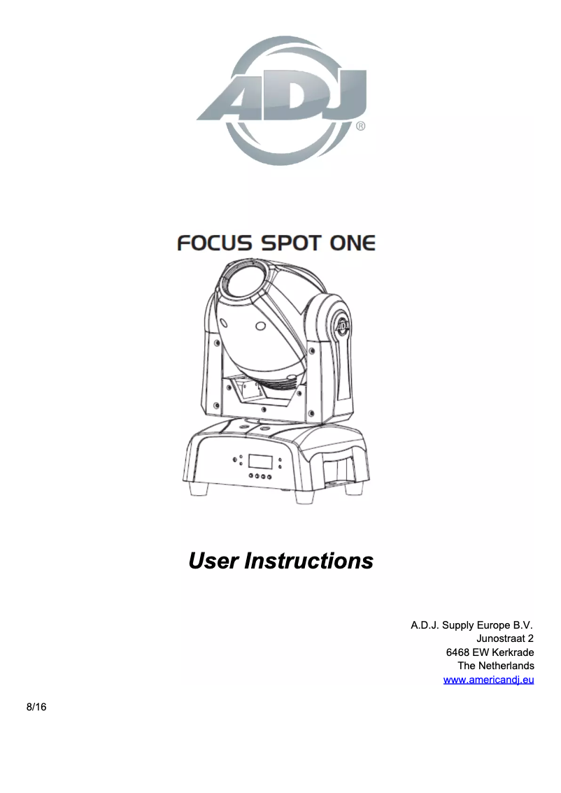 Página 1 del manual Manual de usuario Adj Focus Spot One