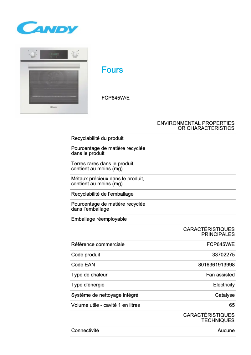 Image de la première page du manuel de l'appareil FCP645W/E