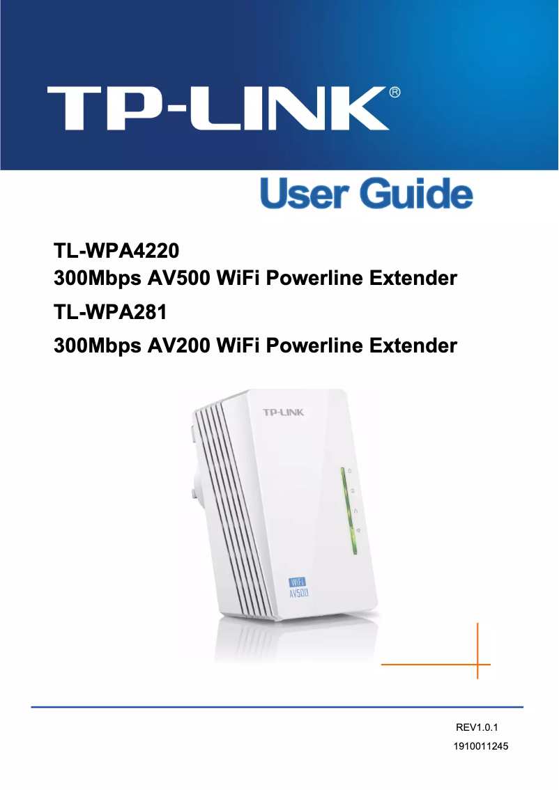 Page 1 de la notice Guide d'installation TP-Link TL-WPA281