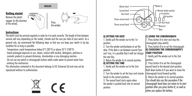 Page n°1 - Manuel utilisateur ICE Watch Cocorico