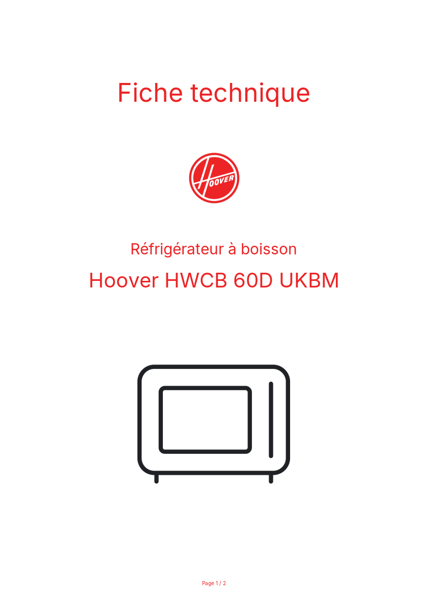 Image de la première page du manuel de l'appareil HWCB 60D UKBM