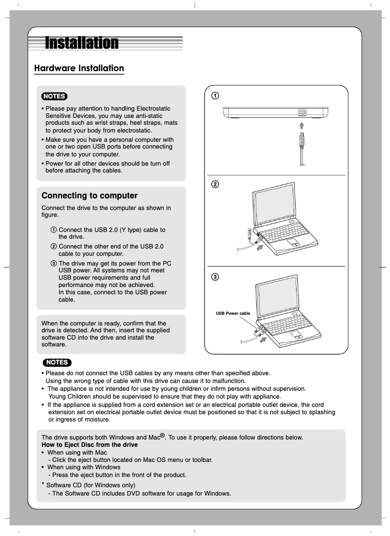 Page n°1 - Manuel utilisateur LG GP60NB50