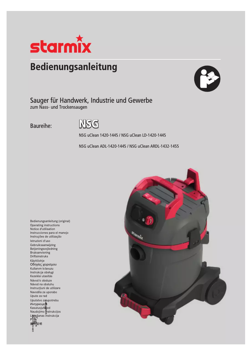 Page 1 de la notice Manuel utilisateur Starmix NSG uClean 1445