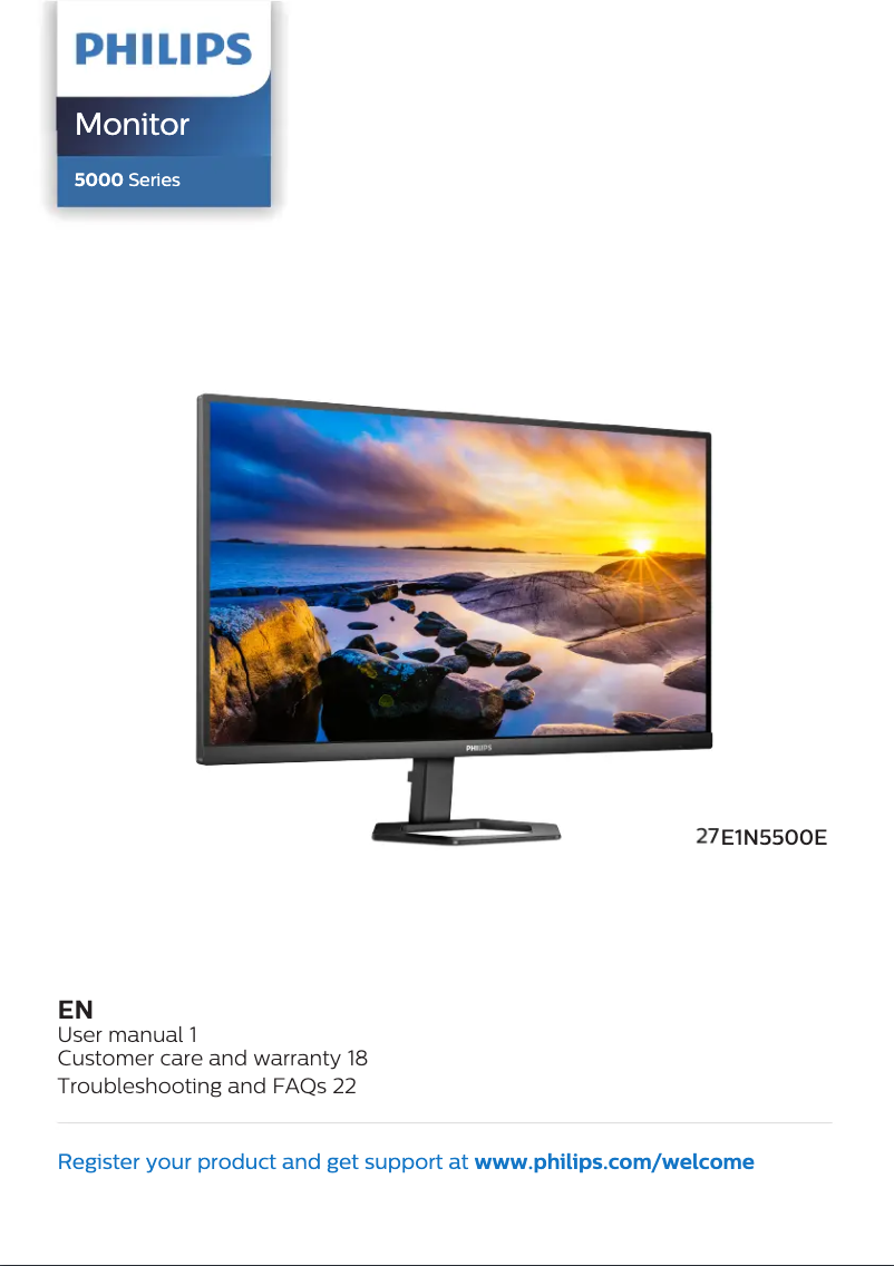 Page n°1 - Manuel utilisateur Philips 27E1N5500E