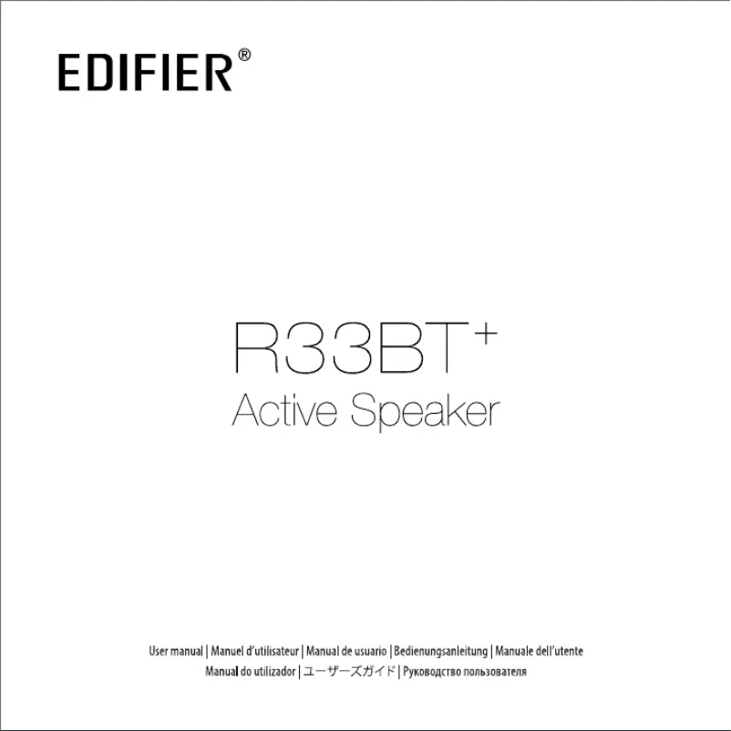 Page n°1 - Manuel utilisateur Edifier R33BT+