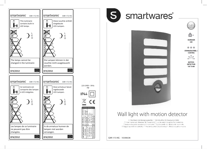 Page 1 de la notice Manuel utilisateur Smartwares GWI-172-HG