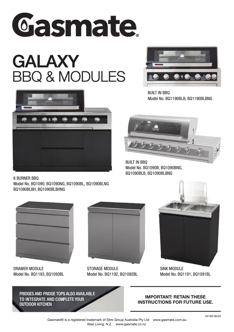 Image de la première page du manuel de l'appareil Galaxy BQ1190BLB