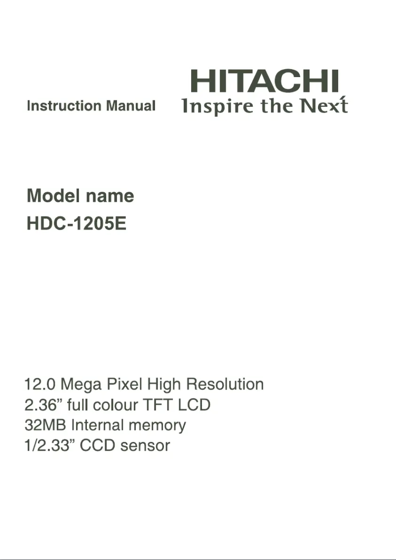 Page 1 of the manual User Manual Hitachi HDC-1205E