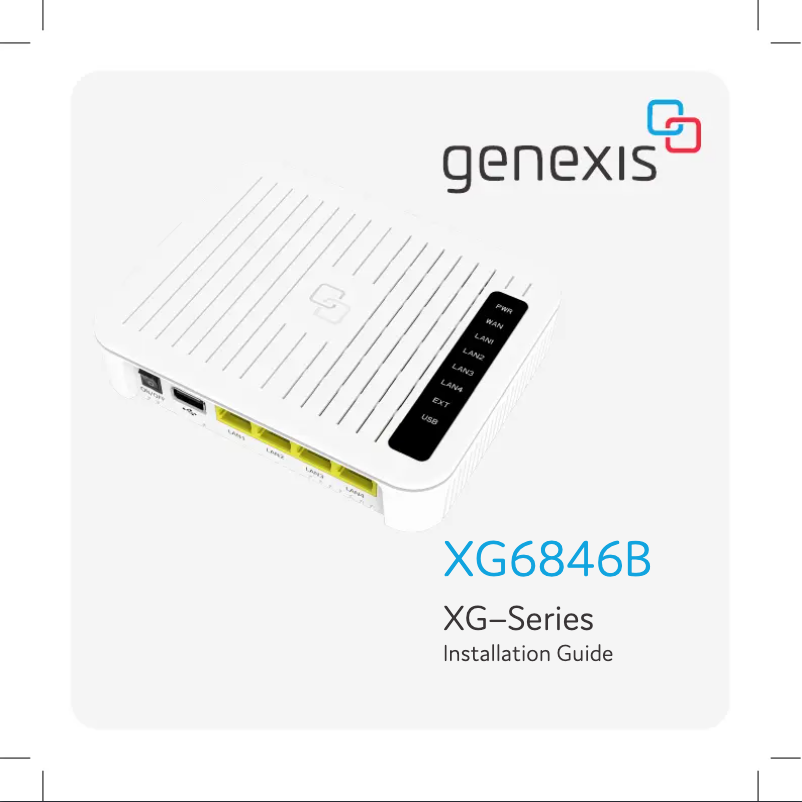 Page 1 de la notice Manuel utilisateur Genexis XG6846B