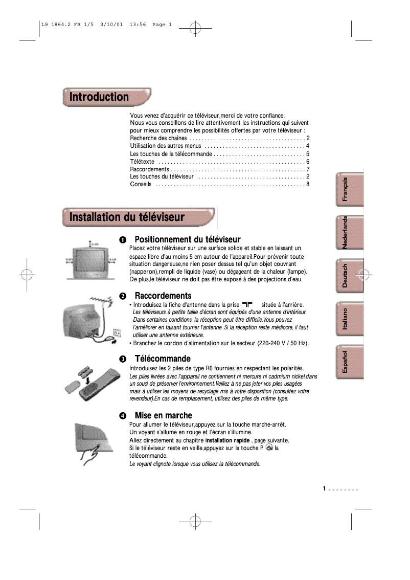 Image de la première page du manuel de l'appareil 28PT4404