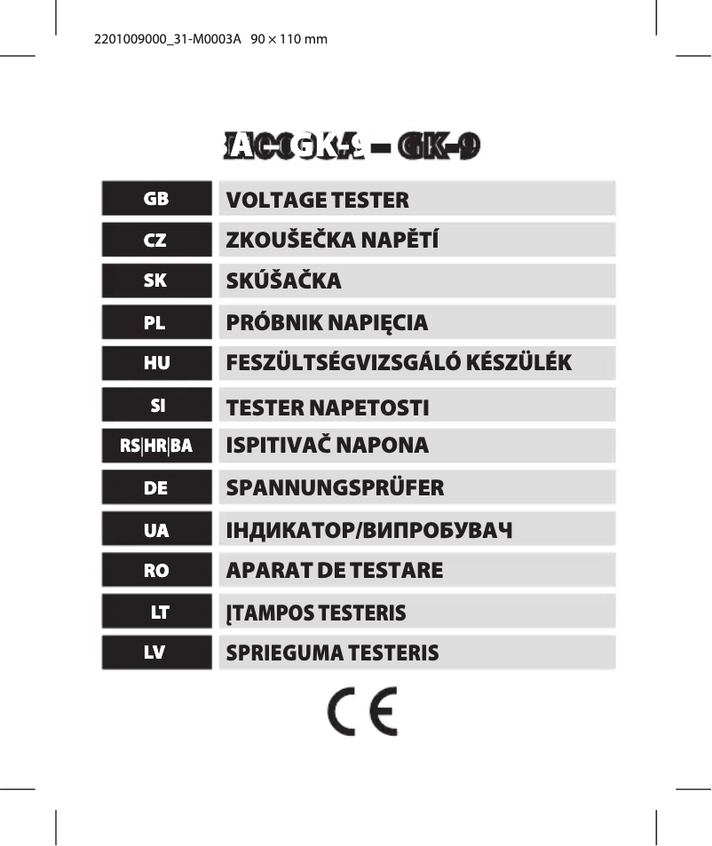 Page 1 de la notice Manuel utilisateur Emos GK-9