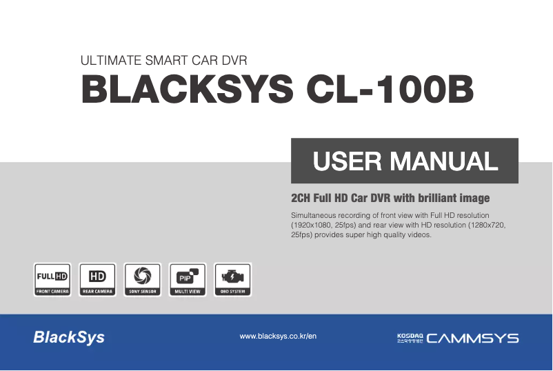 Page 1 de la notice Manuel utilisateur Cammsys Blacksys CL-100B