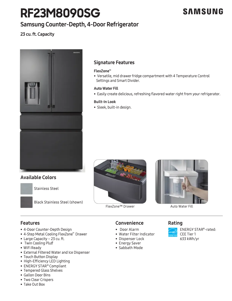 Image de la première page du manuel de l'appareil RF23M8090S