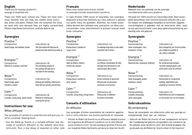Page n°1 - Manuel utilisateur Lanaform Positive