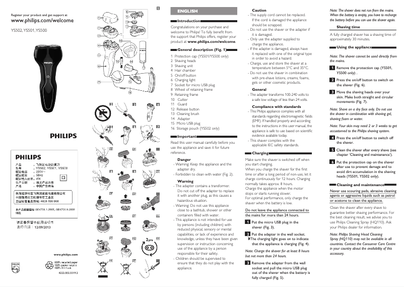 Imagen de la primera página del manual del dispositivo YS501