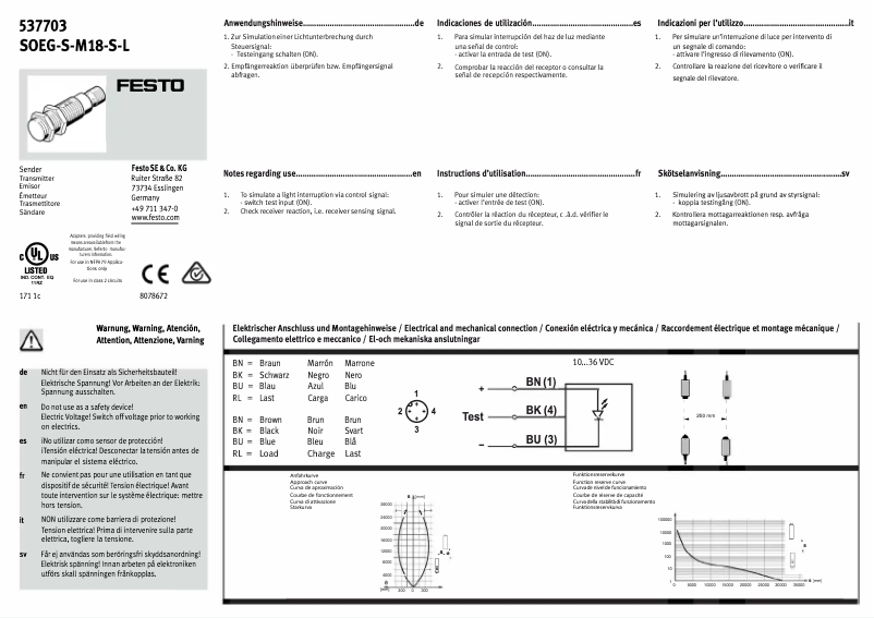 Image de la première page du manuel de l'appareil SOEG-S-M18-S-L