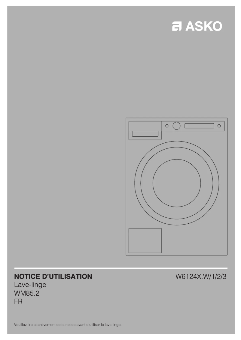 Page 1 de la notice Manuel utilisateur Asko W6124X.W/3