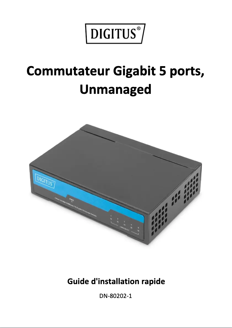 Page 1 de la notice Manuel utilisateur Digitus DN-80202-1