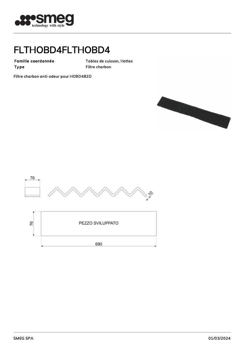 Page 1 de la notice Manuel utilisateur Smeg FLTHOBD4