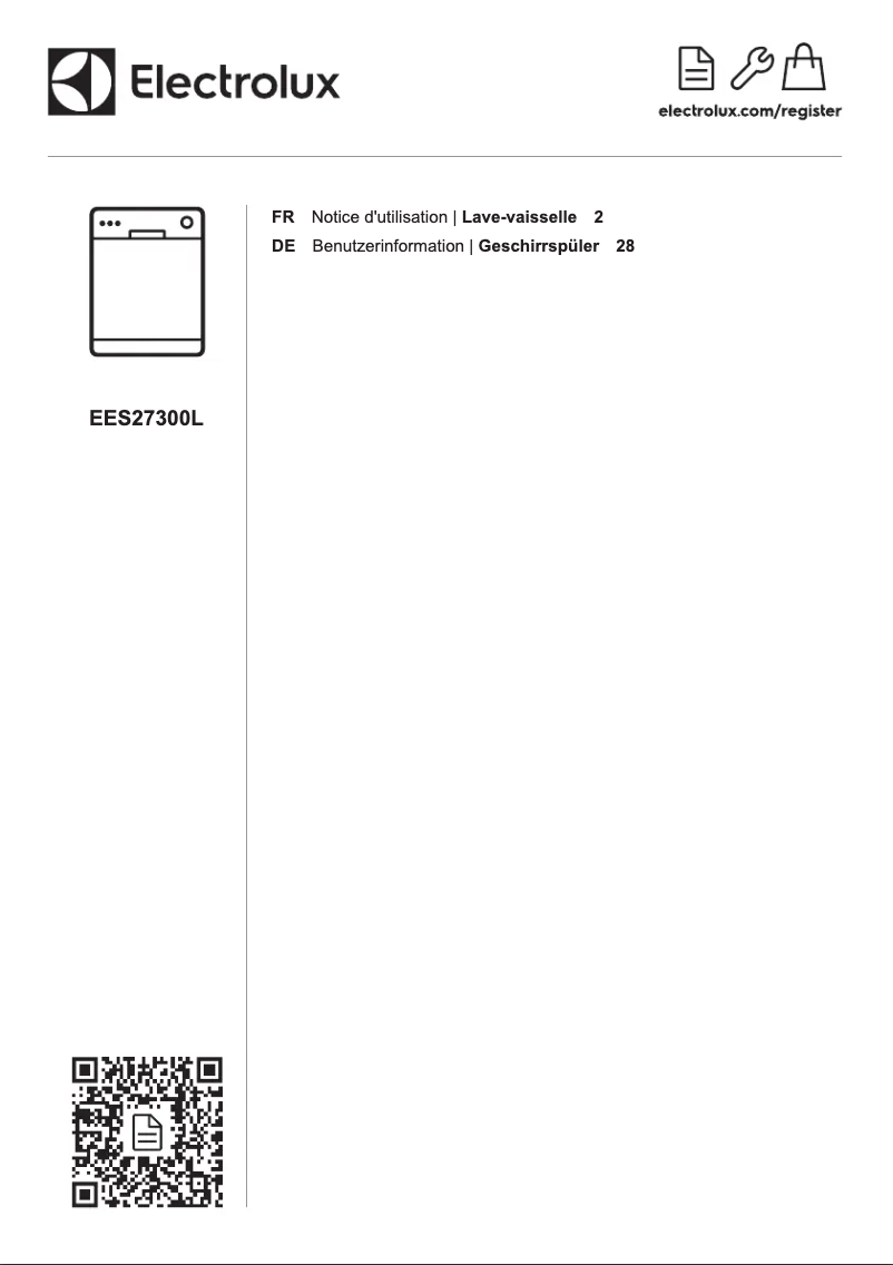 Page 1 de la notice Manuel utilisateur Electrolux EES27300L