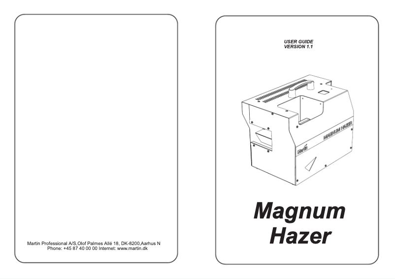 Page n°1 - Manuel utilisateur Martin Magnum Hazer