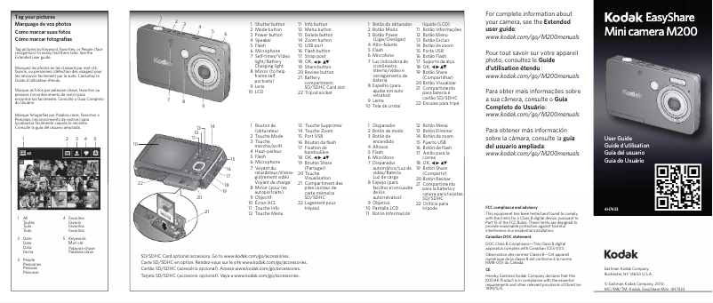 Page 1 de la notice Manuel utilisateur Kodak EasyShare M200