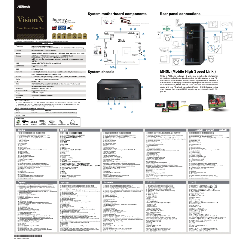 Page 1 de la notice Manuel utilisateur Asrock VisionX 321B