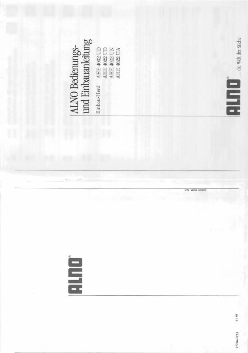 Page 1 de la notice Manuel utilisateur Alno AHE 4022 UN
