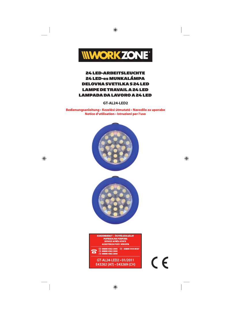 Page n°1 - Manuel utilisateur Workzone GT-AL24-LED1