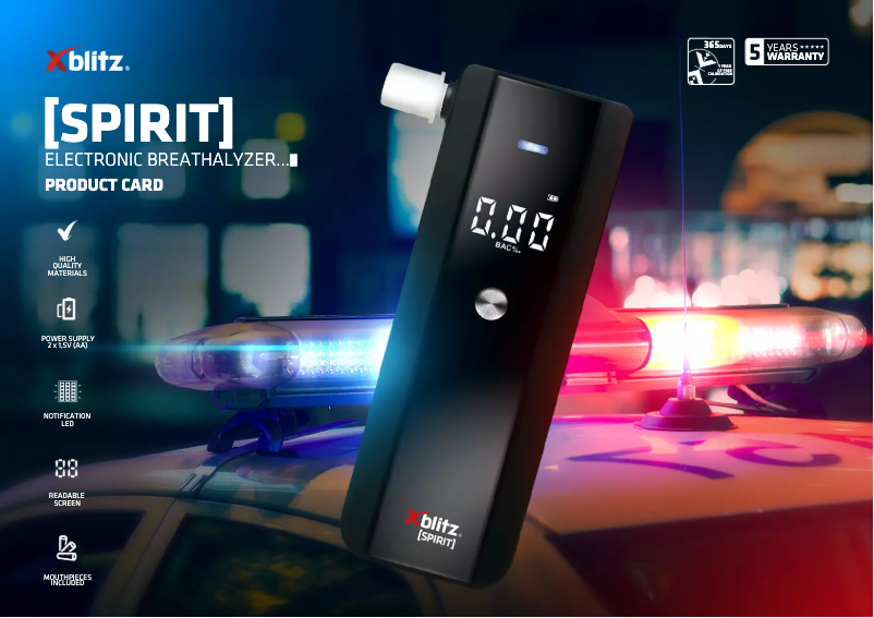 Page 1 de la notice Fiche technique Xblitz Spirit