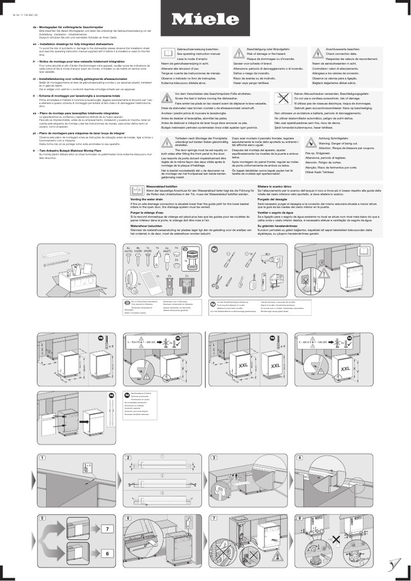 Page n°1 - Instructions / montage Miele G 5273 SCVi Excellence
