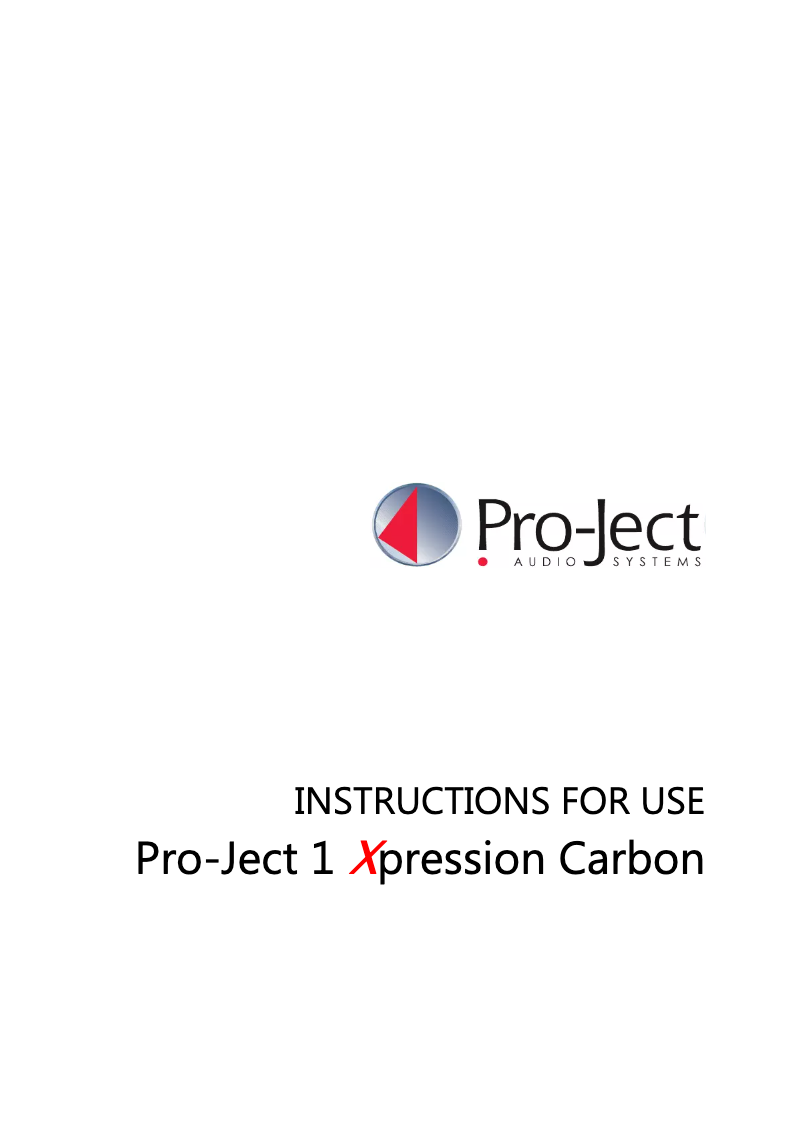 Page n°1 - Manuel utilisateur Pro-Ject 1Xpression Carbon