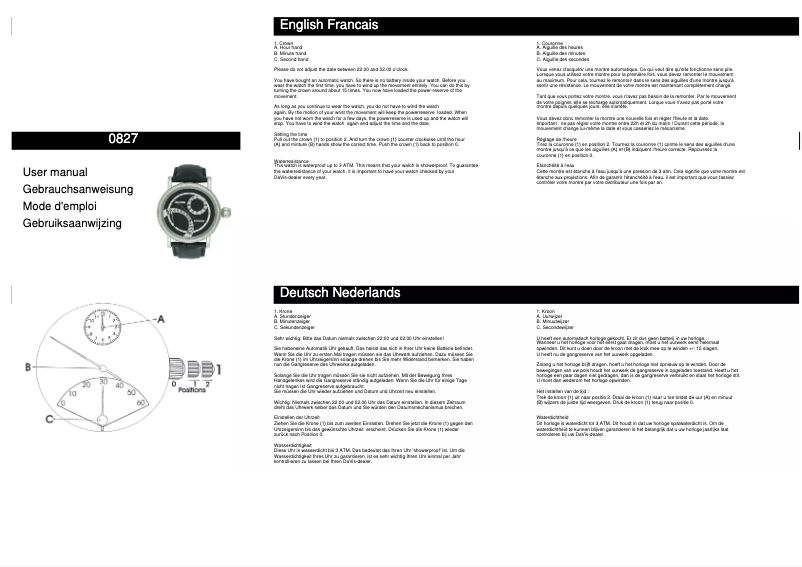 Page n°1 - Manuel utilisateur Davis 0827