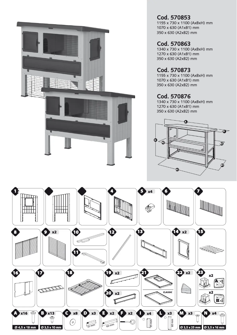 Page 1 de la notice Manuel utilisateur Ferplast Grand Lodge