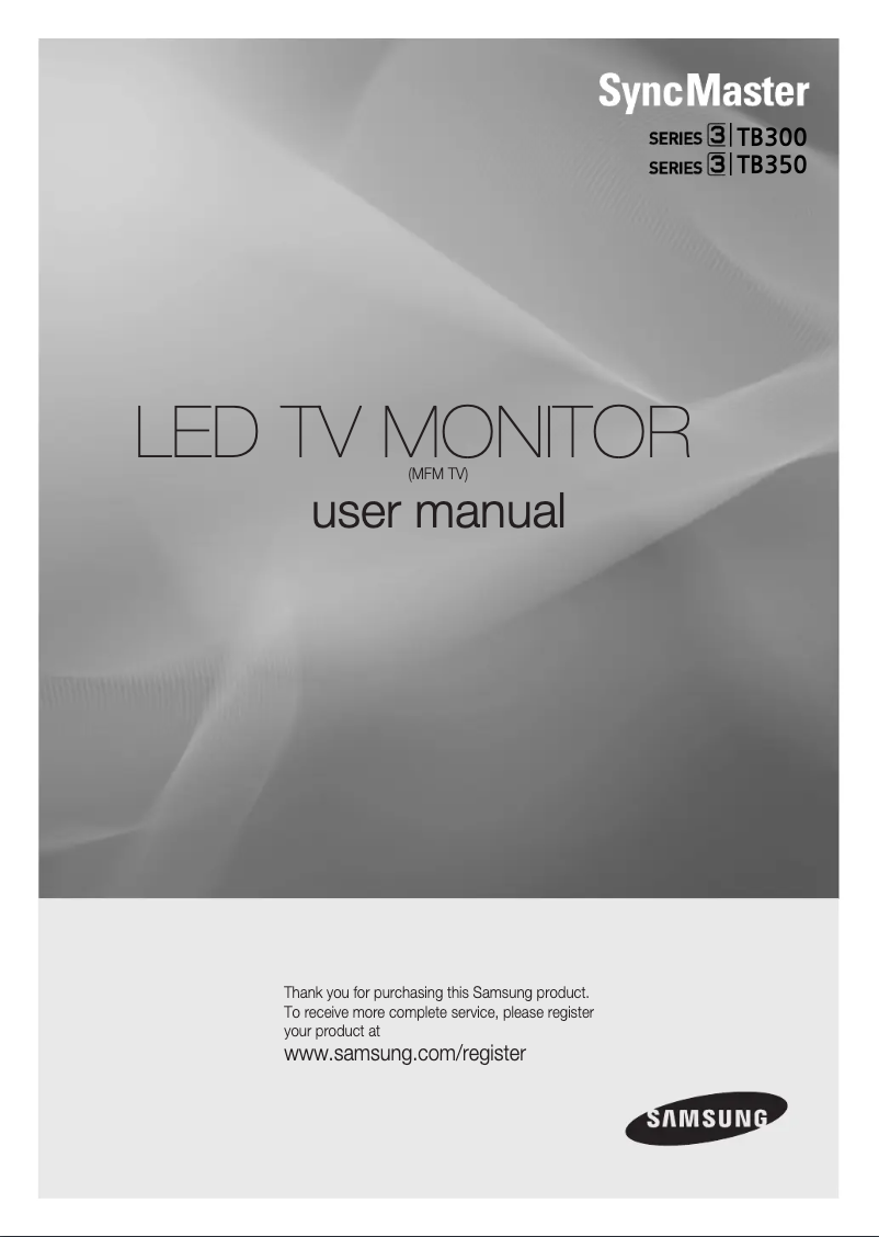 Page 1 de la notice Manuel utilisateur Samsung SyncMaster LT27B300EW/XE