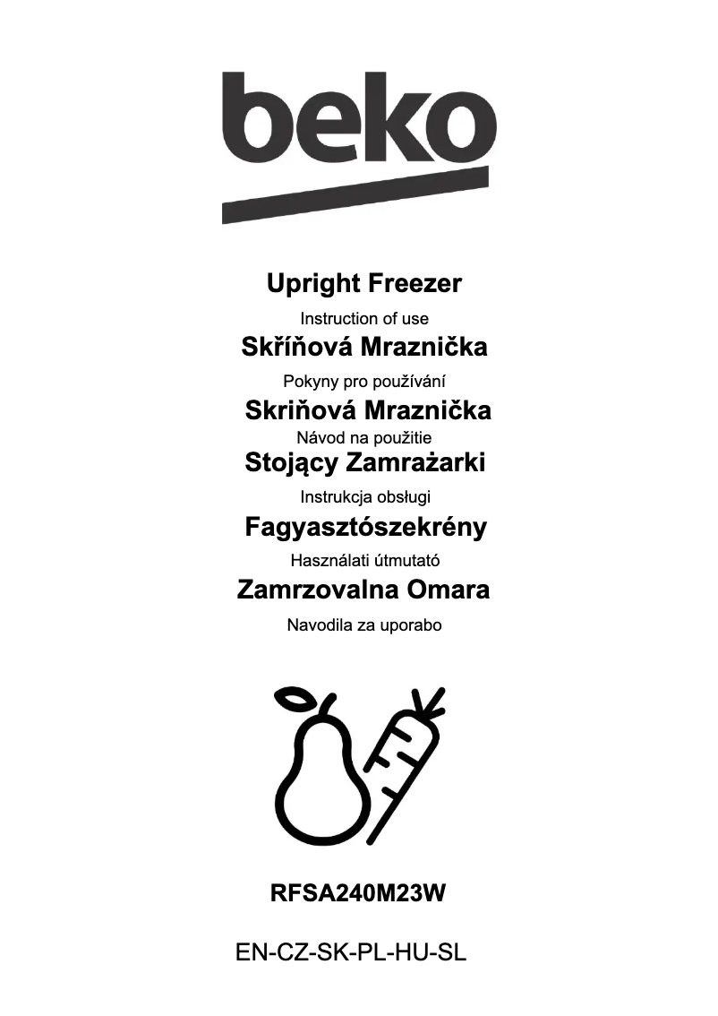Page n°1 - Manuel utilisateur Beko RFSA240M23W