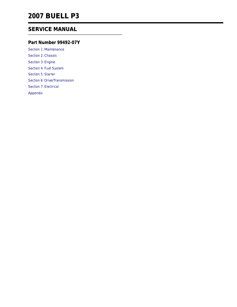 Page 1 de la notice Manuel utilisateur Buell Blast (2007)