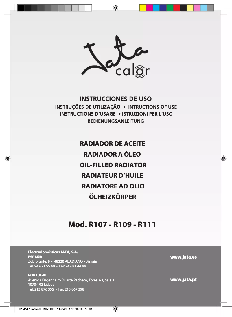 Page n°1 - Manuel utilisateur Jata R111