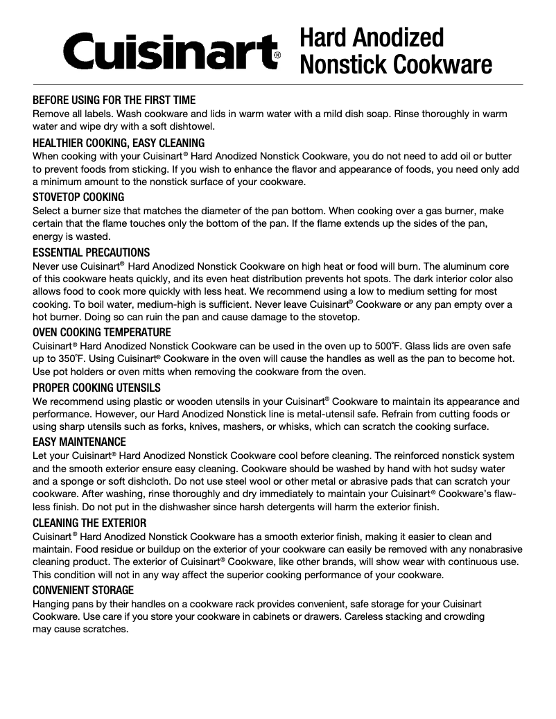 Page 1 de la notice Manuel utilisateur Cuisinart Chef's Classic 633-30