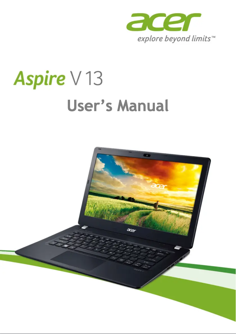 Image de la première page du manuel de l'appareil Aspire V13