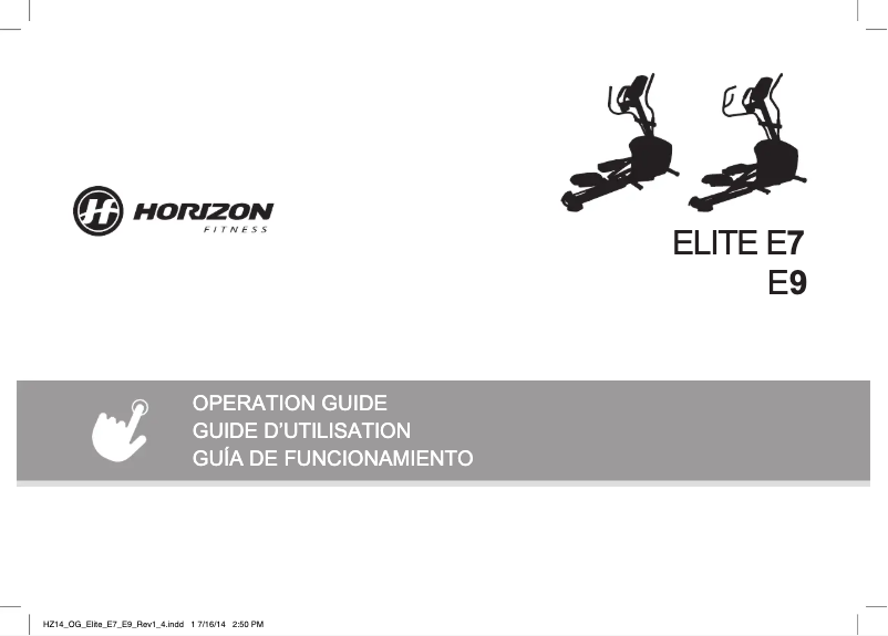 Page n°1 - Manuel utilisateur Horizon Fitness Elite E7
