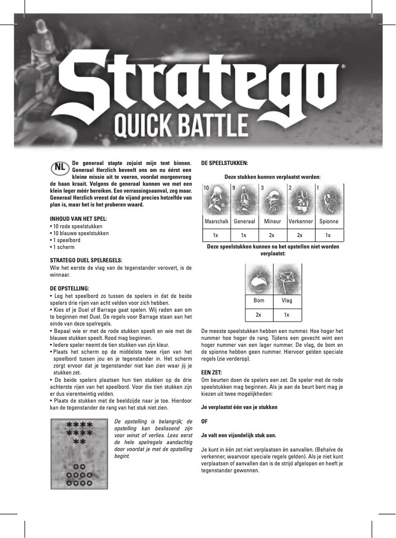 Page 1 de la notice Manuel utilisateur Jumbo Stratego Quick Battle