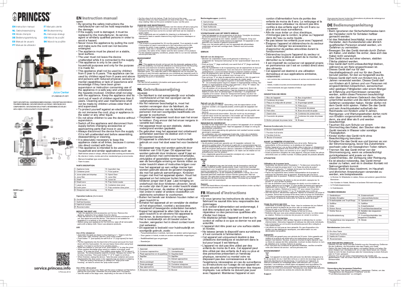 Page 1 de la notice Manuel utilisateur Princess 202042