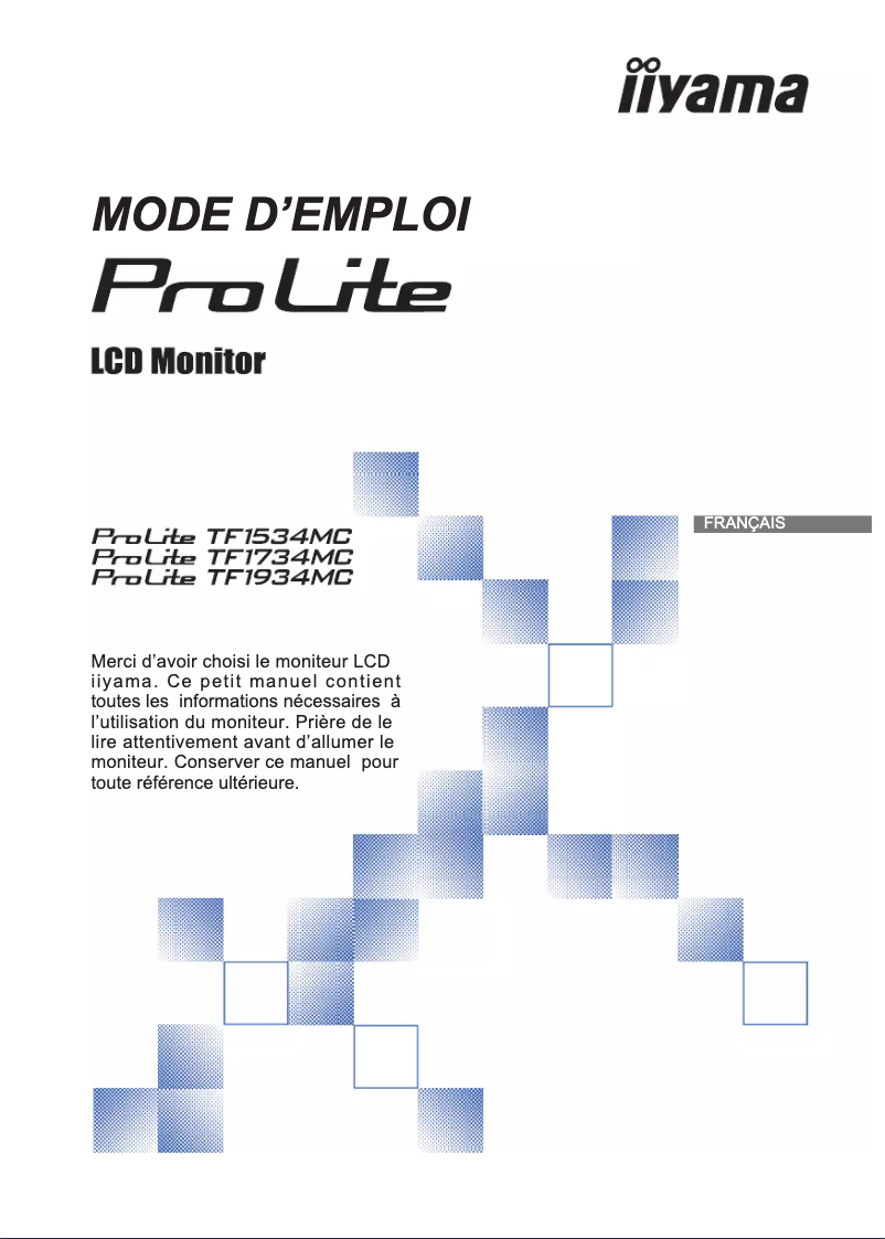 Page 1 de la notice Mode d'emploi Iiyama ProLite TF1534MC