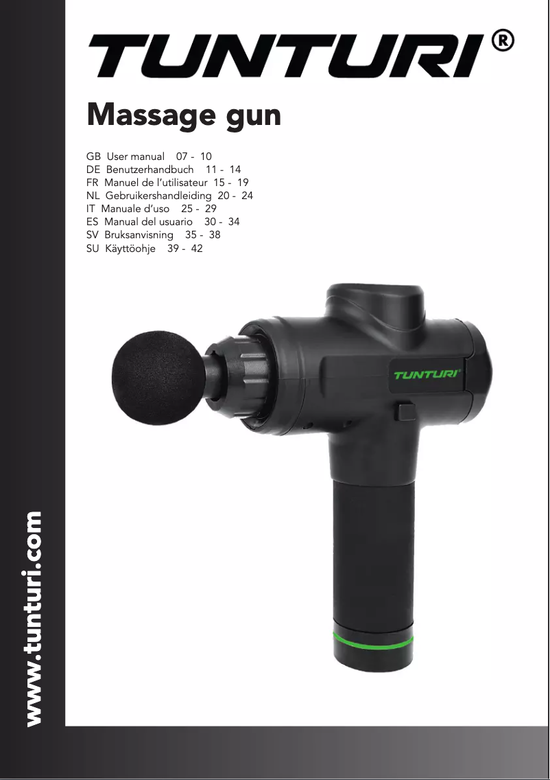 Image de la première page du manuel de l'appareil Massage Gun