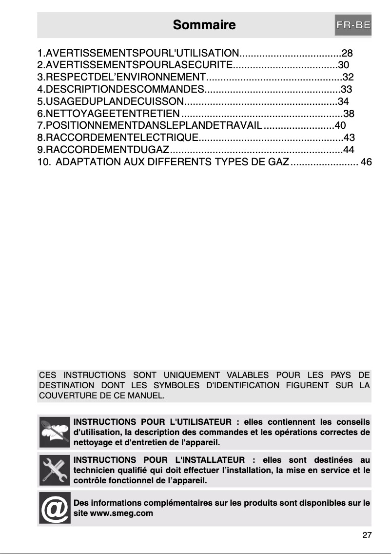 Page n°1 - Manuel utilisateur Smeg P1752XBN